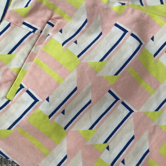 J Crew Chino Peach Kiwi Geometric Shorts Size 0 - Picture 5 of 6
